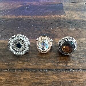 Three Premier Designs Statement Rings size 6